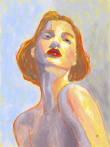 Selfie, erotic portrait of a beautiful woman