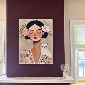 Kundenfoto: Wenn Ihr Meditationskumpel eine Katze ist von Carla Van Iersel, als ArtFrame