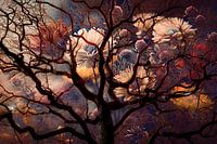 Quirky tree branches & bouquet of lush flowers
