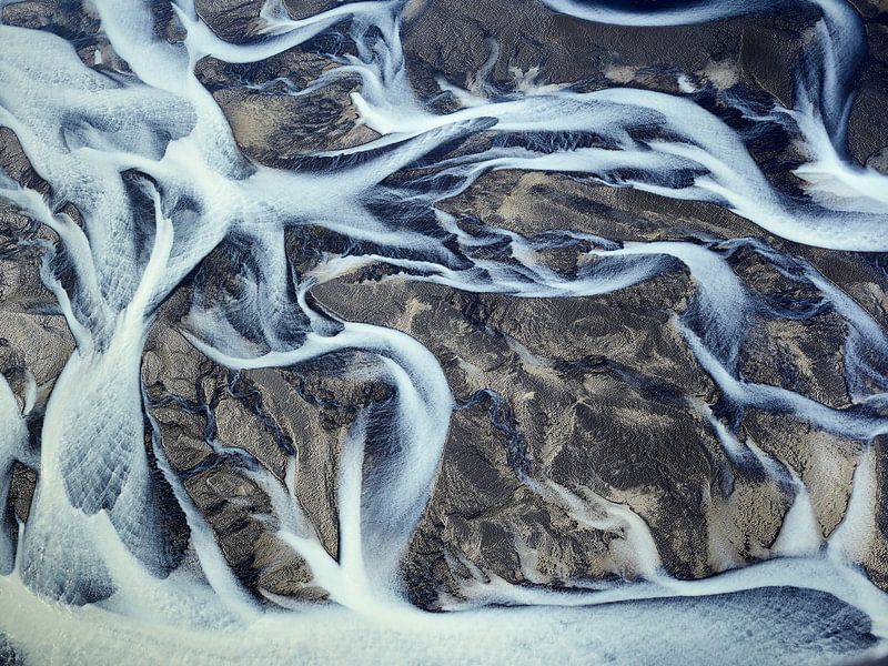 Rivier Delta Texturen van IJsland #20 van Keith Wilson Photography