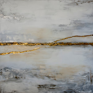Abstract Wabi-Sabi Gold Im Minimalistischen Luxusstil