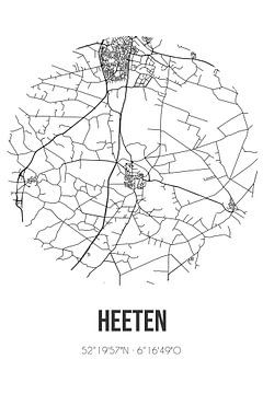Heeten (Overijssel) | Landkaart | Zwart-wit van Rezona