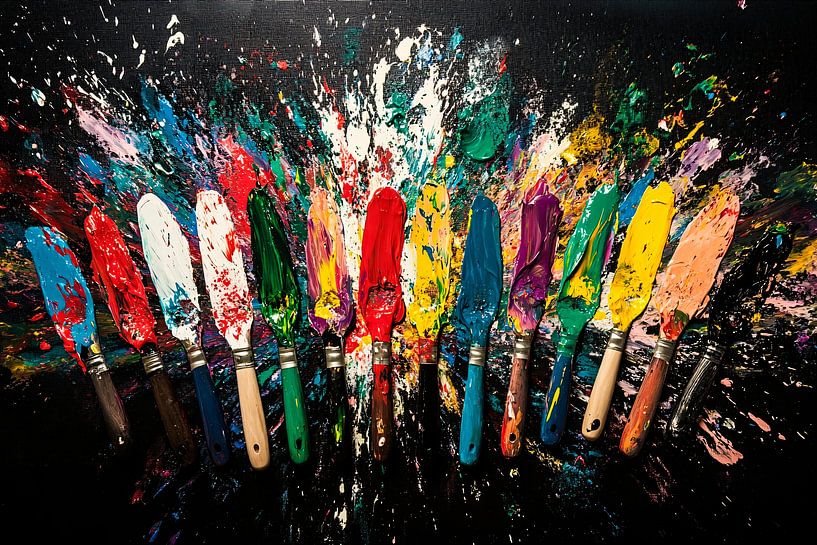 Farbenfrohe Explosion von Spachtelmessern von Art & Soul Creations