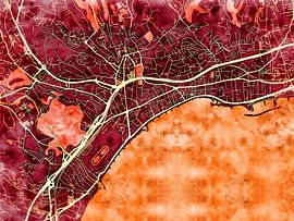 Karte von Cagnes-sur-Mer im stil 'Amber Autumn'