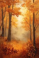 Autumn path in golden light