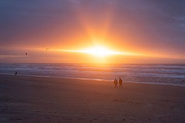 Coucher de soleil sur la plage sur Yanuschka Fotografie | Noordwijk