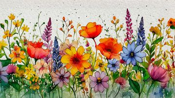 Het is zomer! Wilde kleurrijke bloemen in de berm van Studio Pieternel
