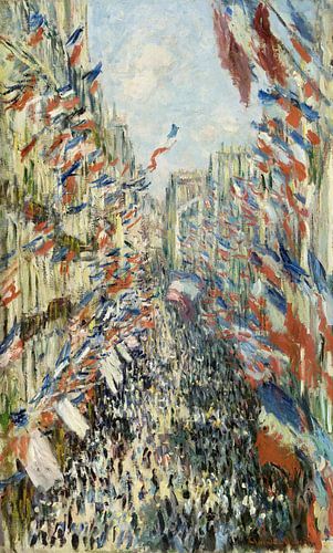 De Rue Montorgueil in Parijs. Viering van 30 juni 1878, Claude Monet....