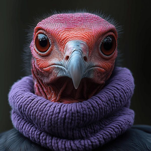 California vulture dressed for winter by Ton Kuijpers