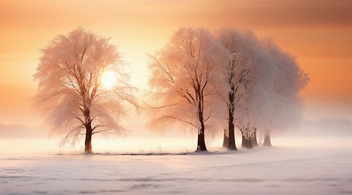 Golden hour in winter