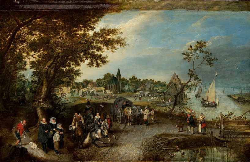 Landscape with Figures and a Village Fair (Village Kermesse), Adriaen Pietersz. van de Venne by Masterful Masters