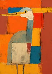 Abstrakter Vogel in buntem Hintergrund