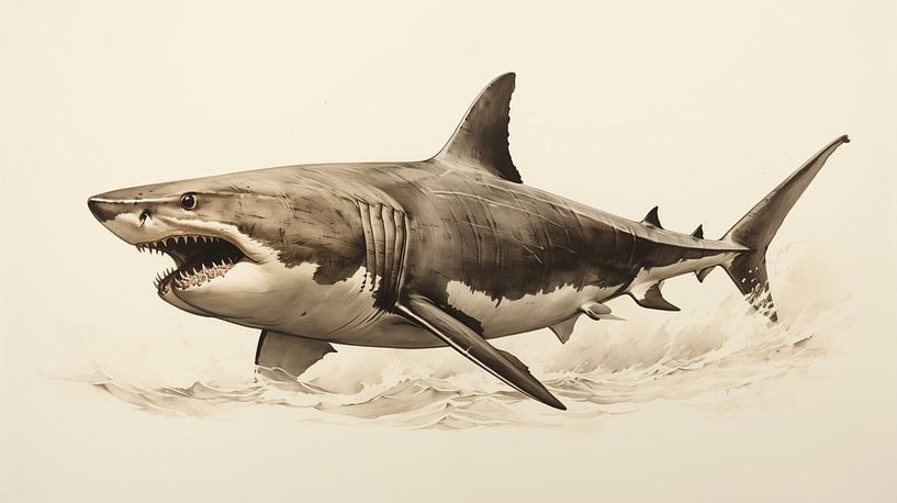 Hai-Zeichnung, Hai-Bleistiftzeichnung Vintage. von Animaflora PicsStock