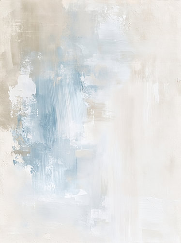 Beige en lichtblauw abstract schilderij