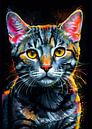Amerikaanse korthaar aquarel neon van MIROKKU thumbnail