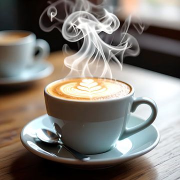 hot cup of cappuccino by Egon Zitter