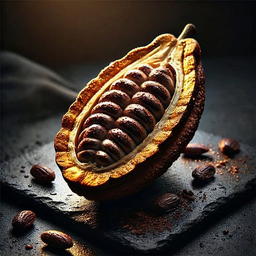 Sliced Cacao Pod