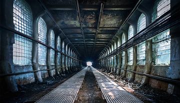 Tunnel met zonnestralen van Mustafa Kurnaz