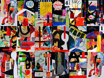 Mixed media collage abstract