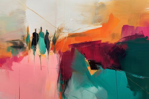 Moderne abstrakte Landschaft in warmen Farben