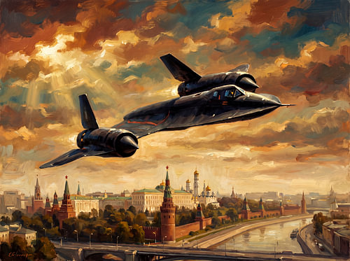 SR-71 Blackbird. boven het Gouden Kremlin