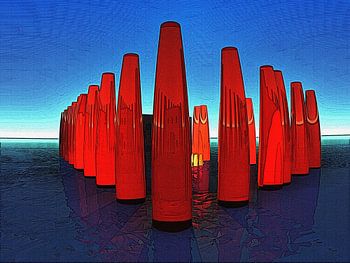 Dalben bei ablaufendem Wasser am Abend