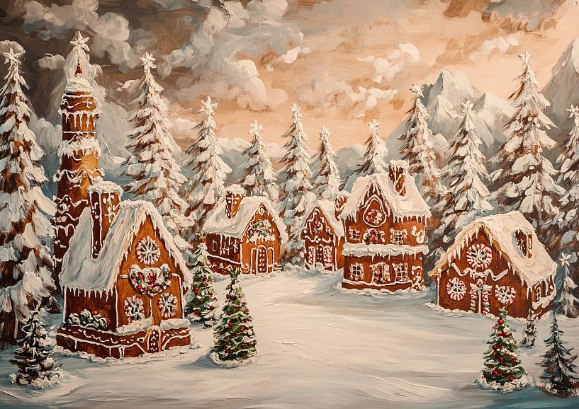 Kerstlandschap | Winter Dorp van De Mooiste Kunst