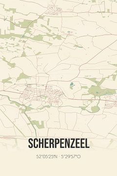 Vintage landkaart van Scherpenzeel (Gelderland) van Rezona