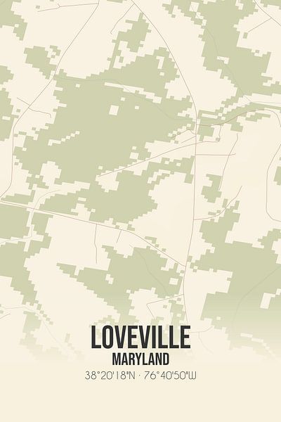 Vintage map of Loveville (Maryland), USA. by Prints of Place