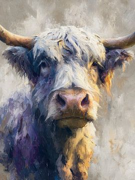 Zacht en Stoer – Schotse Hooglander in Expressieve Streken van But First Framing