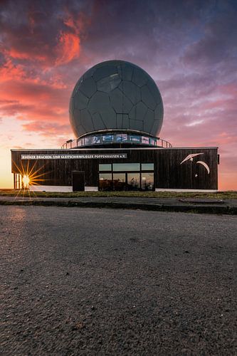 Wasserkuppe röhn, zonsondergang bij de sterrenwacht