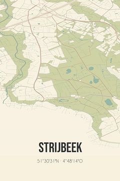 Vintage map of Strijbeek (North Brabant) by Rezona