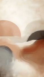 Japandi beige Bruin Abstract