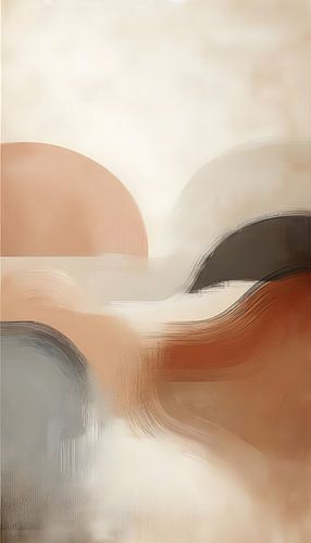 Japandi beige Bruin Abstract