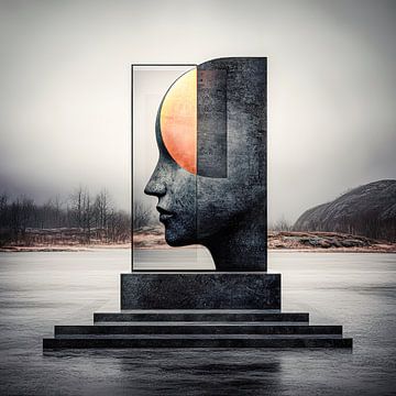 Reflectie op de toekomst - Gefragmenteerd bewustzijn van Klaus Tesching - Art-AI