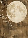 Blossom at full moon, Japandi style by Japandi Art Studio thumbnail
