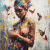 Art urbain Portrait | Papillons sur Peintures accrocheuses