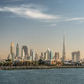 Dubai Skyline met onder andere de Burj Khalifa van Dieuwertje Hurkmans