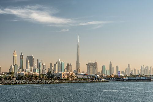 Dubai Skyline met onder andere de Burj Khalifa