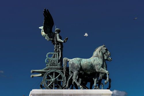 Kunst Architectuur Standbeeld Koets Paarden Vittoriano Rome Italië