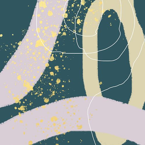 Abstract pastel in Wild Wonder kleuren in groen, roze en beige