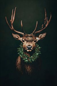 Das Reh ist bereit für den Weihnachtsspaß