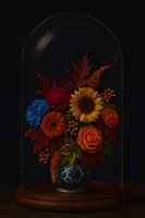Colourful Autumn Bouquet under Glass