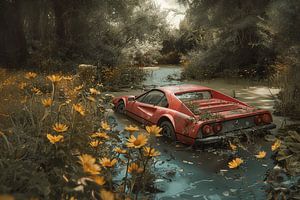 Nasse Reifen - Oldtimer im Teich