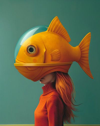 Casque de poisson sur Marlon Paul Bruin