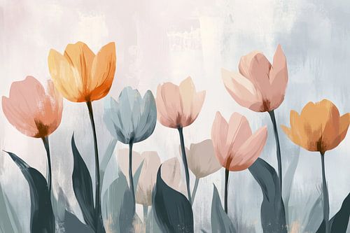 Spring Tulips in Pastel