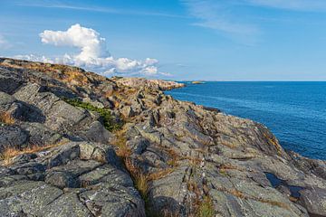 Landscape with rocks in the Bøkeskogen nature reserve in Norway by Rico Ködder
