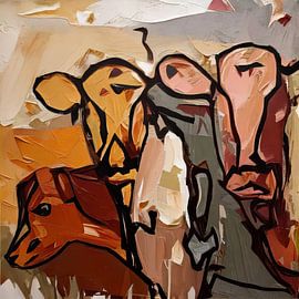 Cows in the barn 2 by Joyce de Jong