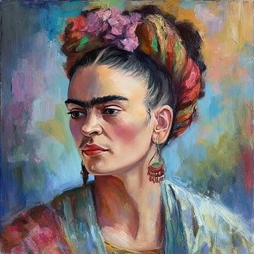 Frida Poster - Frida art print wall art portrait by Niklas Maximilian