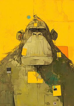 Gorilla Schilderij | Primal Code van ARTEO Schilderijen